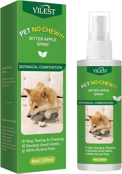 No Chew Spray for Dogs - Bitter Apple Spray for Dogs Stop Chewing Furniture - Shoes,Prevent Licking Bandages,Safe Do Training&Behavior Aids Spray,Indoor&Outdoor Use