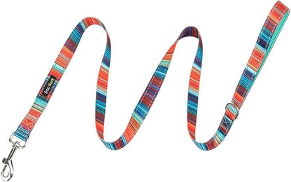 EcoBark Dog Leash - Soft & Reflective Comfort Leash with Padded Handle - Safe, Strong, & Durable for Small, Medium or Large Dogs (Multicolor Stripe)