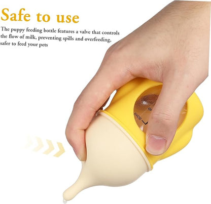 POPETPOP Ergonomic Pet Bottle for Newborn Puppies Kittens Kitten Milk Bottle Feeding