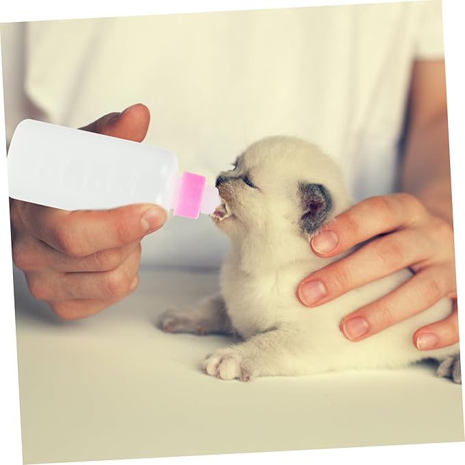 Angoily 3pcs Pet Nursing Feeders for Kittens and Puppies Portable Milk Bottles for Small Pets Easy to Clean Feeding Bottles for Cats and Dogs Lightweight Design Pink Color