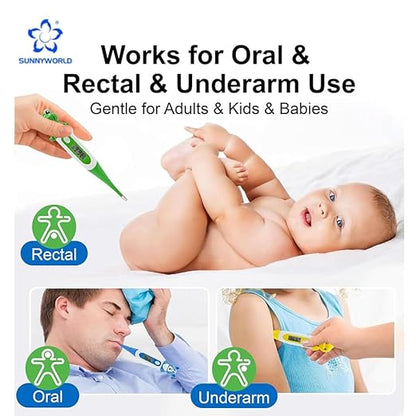 Digital Oral Thermometer Suitable for Children and Adults,High Accuracy Fast Measurement for Oral,Rectal,Underarm,Easy to Maintain Cleanliness and Hygiene,Soft Silicone,Frog