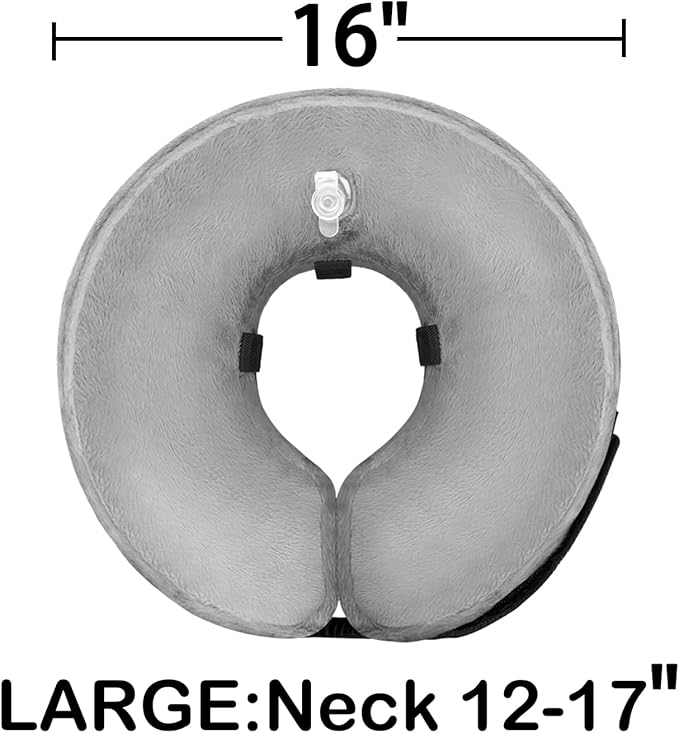 Dog Cone Collar for Small Medium Large Dogs After Surgery, Inflatable Doggie Neck Donut Collar Recovery ECollar, Soft Adjustable Dog Cones Alternative, Protective Pet Cones for Dogs