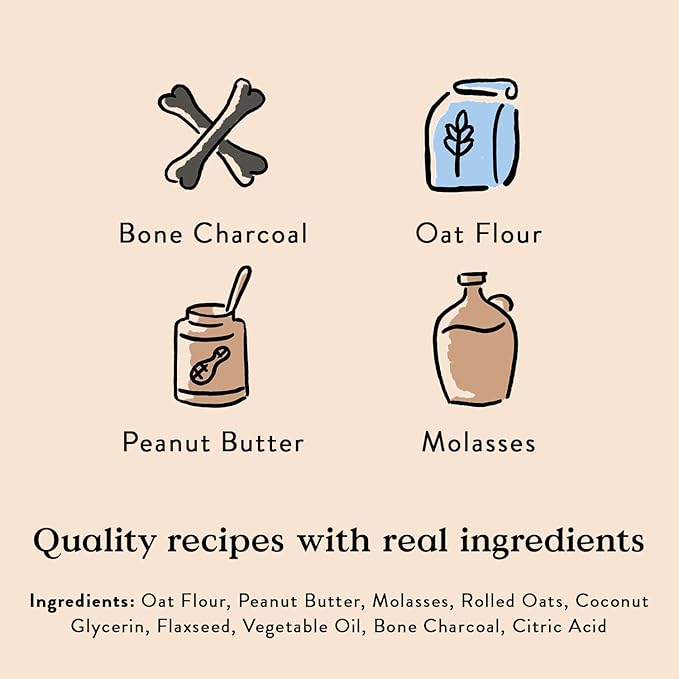 Bocce's Bakery Lumps of Coal Recipe Treats for Dogs, Wheat-Free Everyday Dog Treats, Made with Real Ingredients, Baked in The USA, All-Natural Soft & Chewy Cookies, Peanut Butter & Molasses, 6 oz