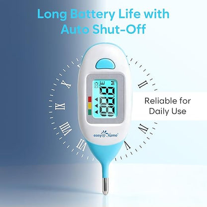 Easy@Home Baby Rectal Thermometer with Fever Indicator, Clear LCD Display for Fast Readings, Soft Flexible Tip for Infant & Newborn Use – EMT-027