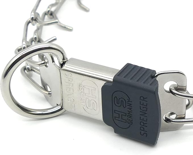 Herm Sprenger Stainless Steel Prong Dog Collar with ClicLock Buckle - for Small Medium Large Dogs – Ultra-Plus Training Pinch Collar with Quick Release - Made in Germany (16in (40cm) x 2.25mm)