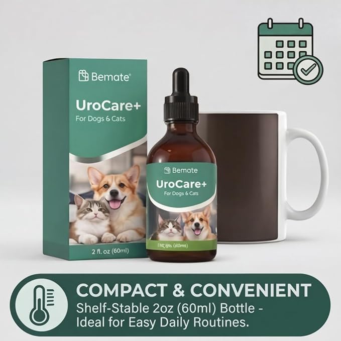 Urinary Health Liquid Supplement for Dogs & Cats, Supports Healthy Urinary Tract & Normal Urine Flow, Easy to Administer, Daily Wellness Support