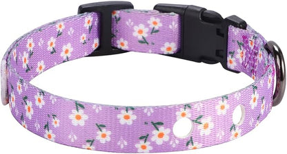 Rhea Rose 1 Inch Replacement Collar Strap Shock Collar with 2 Holes, Compatible with Nearly All Brands and Models of Underground Electric Dog Fences and Training Collars, Lavender Flowers