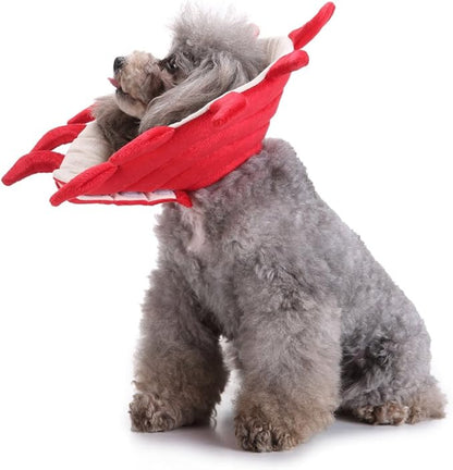 Pet Recovery Collar,Dog Protective E-Collar Soft Dog Cone Breathable Secure Lovely Collar for Puppy Small Medium Dogs (S-Neck: 30-33cm, Crab)