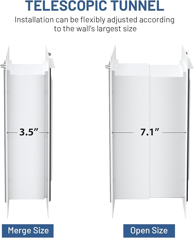 Dog Door for Wall - Steel Frame, Telescoping Tunnel & Double Food-Grade Silicone Flaps Pet Door, XL Dog Door with Secure Lock (Pets Up to 220 lbs)