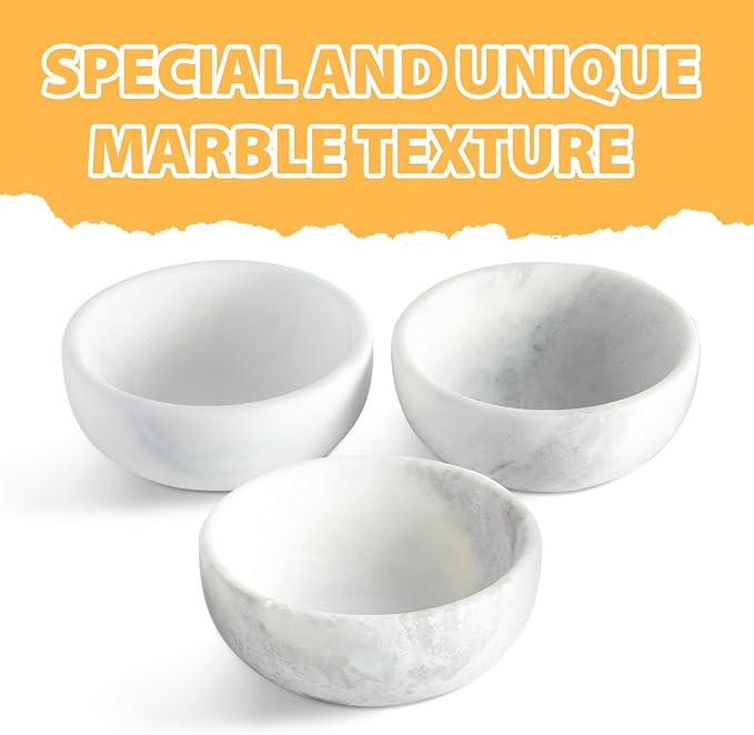 Karibiber White Dog Bowl, Marble Dog Food Bowl, Non-Slip Stone Dogs Water Bowl Large, Non-Tipping Heavy Duty Pet Bowl for Large Dogs, African Natural Marble, Holds 4.6Cups(7.5lbs)