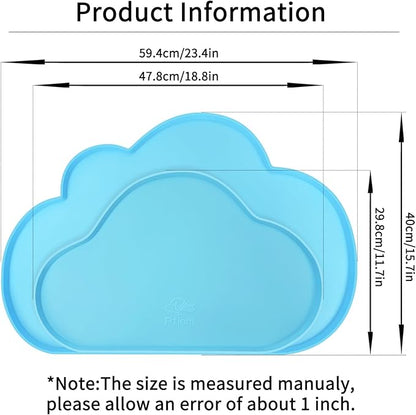 Ptlom Pet Placemat for Dogs and Cats, Non-Slip Waterproof Dog Feeding Mats Prevent Food and Water Overflow, Puppy Bowl Mat Suitable for Small, Medium and Large Pets, Silicone, Sky Blue