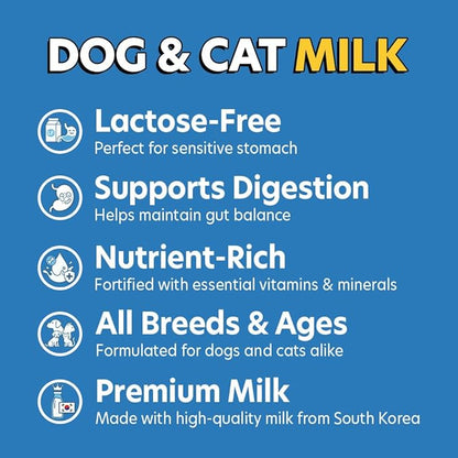 SuperPaw Pet Milk – Lactose-Free Dog & Cat Milk for All Breeds and Ages, Easy to Digest, Liquid Formula for Sensitive Stomachs, Nutrient-Rich – 10 Pack (60.87oz)