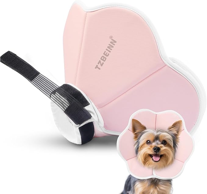 Soft Dog Cone Collar Alternative for Small Dogs(Adult Yorkshire Adult Chihuahua), Adjustable Protective Dog Head Recovery Cone, Elizabethan Comfortable Neck Pillow Cone After Surgery Anti Licking