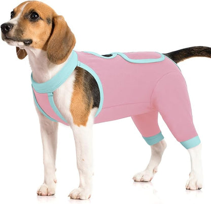 IDOMIK Recovery Suit for Dogs Hind Legs|Dog Surgery Suit for Female Spay Male Neuter,Dog Leg Sleeve to Stop Licking Rear Legs,Long Sleeves Wound Cover Onesie Shirt for Dogs,Cone Collar Alternative