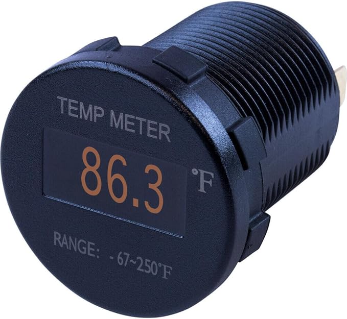 Replacement Compatible with SEA Dog Round OLED Temperature Meter Fahrenheit W/6' Lead