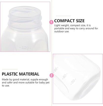 2Pcs Kitten Milk Bottle Leak Puppy Feeder Plastic Feeding Bottles for Newborn Cats and Small Animals Soft Safe Material Controls Intake Prevents Overfeeding Diarrhea