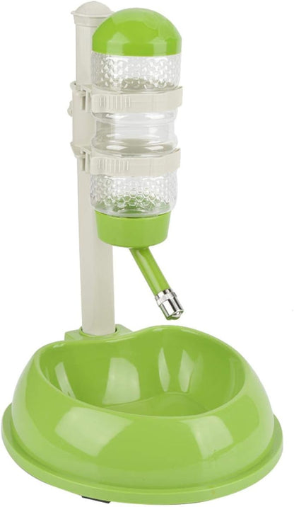 EVTSCAN Dog Food Dispenser, Adjustable Dog Bowl Food Dispenser Drinking Bowl Feeder for Pets Cats Dogs(Green)