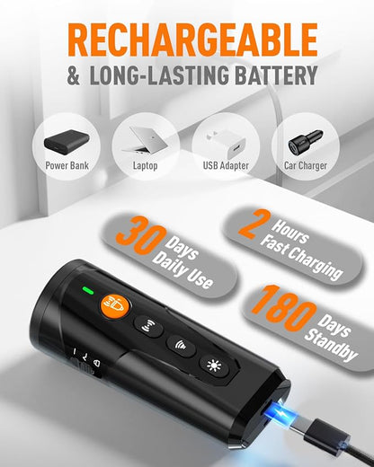 Dog Bark Deterrent Devices, 3X Ultrasonic Anti Barking Device for Dogs, 4 Modes with 3 Emitters and LED Light to Stop Neighbors Dog from Barking, Safe Use Dog Barking Silencer for Indoor Outdoor