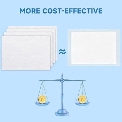 L&W BROS. Easy Clean Pet Quick Absorbent Sheets – Innovative Solution for Mess-Free Cleanup Not Traditional Pee Pads, 12"x10" for Urine and Pet Stain & Odor Remover (50 PCS)