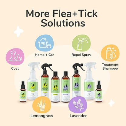 kin+kind Flea and Tick Spray for Dogs – Plant Based Flea Spray with Rosemary, Lavender & Cedarwood Oil – Pet Supplies for Bugs and Pests – Flea & Tick Pet Spray Prevention 12 fl oz