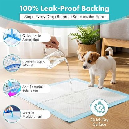 TBM Puppy Pads 23.6" x 23.6" - Super Absorbent Pee Pads for Dogs - Premium Leak-Proof - Pets Potty Training Essentials - Disposable Quick- Dry Pads for Puppies | Cats | Rabbits (Pack of 500)