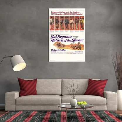 Black Empire Return Of The Seven Movie Yul Brynner Warren Oates Robert Fuller Room Decor Wall Art Print 24x36 Poster