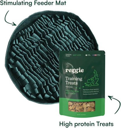 Reggie Freeze-Dried Beef Liver Treats Single Ingredient Dog Treats, High Protein Training Treats or Meal Topper for All Dogs, USDA-Inspected Beef Liver, Grain-Free, Gluten-Free, USA Made | 4OZ