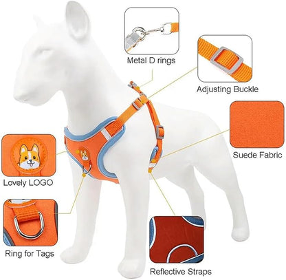 Dog Collar Pet Dog Harness and Leash Set Adjustable Harness Reflective Breathable Small Dog Pet Supplies