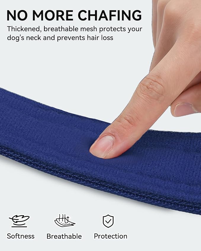 Joytale Tactical Dog Collar with Handle and Metal Buckle, Heavy Duty Padded Military Collar with 2 Patches for Training, Adjustable for XLarge Dogs, Navyblue, XL