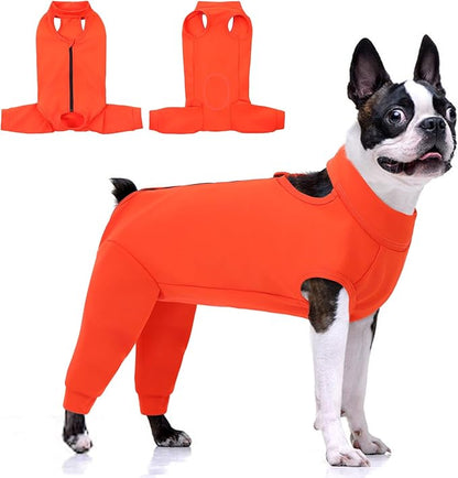 KOESON Dog Recovery Suit Hind Leg, Recovery Sleeve for Female Male Dogs, Pet Leg Sleeve to Stop Licking, Pet Rear Leg Wound Cover, Dog Spay Onesie for Wound Heal Care