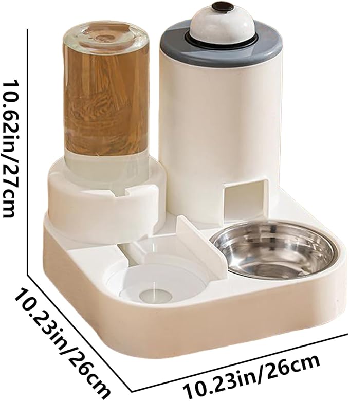 Feeding Bowl Set - Dog Water Dispenser, Detachable Food Bowl with Bell with Sturdy Construction, Animal Accessory Featuring Convenient Design, Wet and Dry Feeding Solution for Small Medium Pets