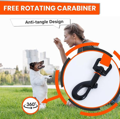 Waterproof Dog Leash 10ft, 16ft, 30ft, 50ft PVC Recall Long Line Dog Leash Beach Swimming Tracking Training Dogs Lead for Small, Medium and Large Dogs