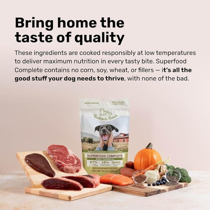 BADLANDS RANCH by Katherine Heigl – Superfood Complete Air-Dried Beef Dog Food – High Protein with Superfoods for Daily Wellness & Consistent Nutrition – 24 oz