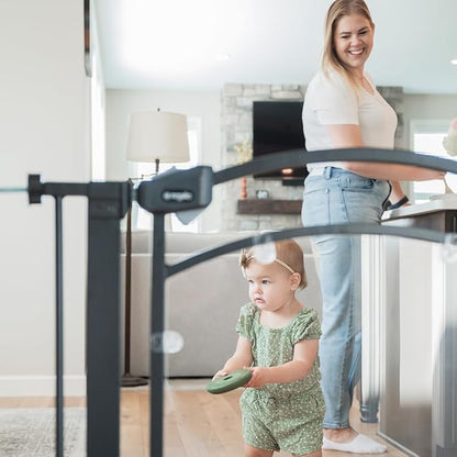 Regalo Safety 29.5–37” Clear Walk Through Baby Gate for Doorways & Bottom of Stairs, Pressure Mounted Baby Gate with Door for Toddlers & Pets, Tested & Trusted, American Designed, Family Owned