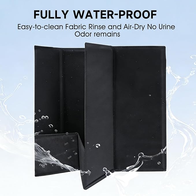 Dog Litter Box with High Walls, Pee Pad Holder Foldable, No Assembly, Waterproof, Seamless, Easy to Clean, Portable for Travel, No Spill Indoor Dog Potty Tray for Puppy & Medium Dogs