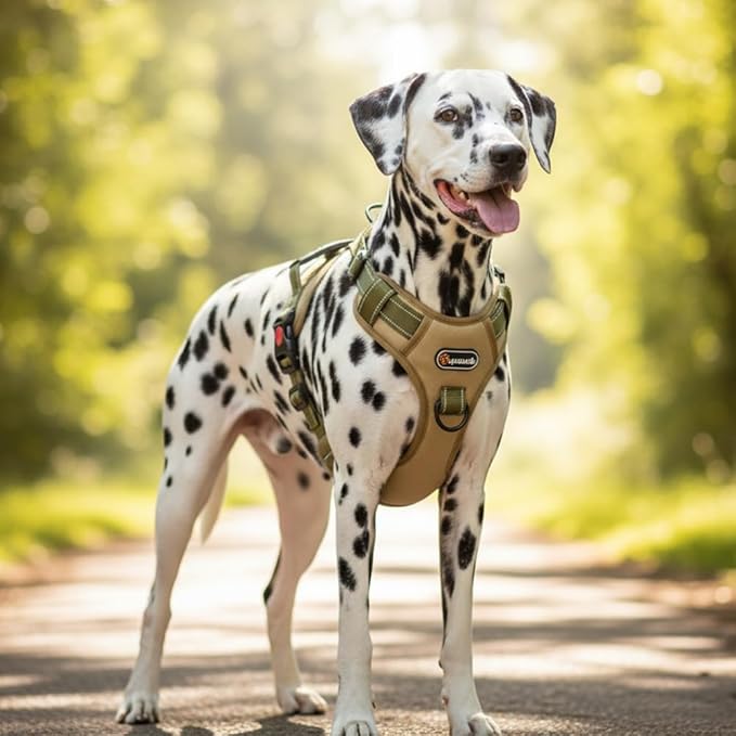 L Size Tactical Dog Harness No Pull Adjustable Pet Vest Collars with Handle and Reflective Trim, Training Harnesses for Boy and Girl Large Dogs and Medium Small Size Pet