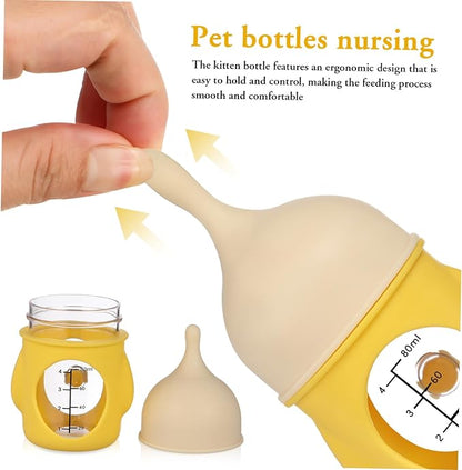 Reusable Pet Nursing Bottle with Ergonomic Grip and Clear Scale for Newborn Kittens and Puppies Soft Flexible Tip Feeding Bottle for Precise Milk Flow and Easy Cleaning