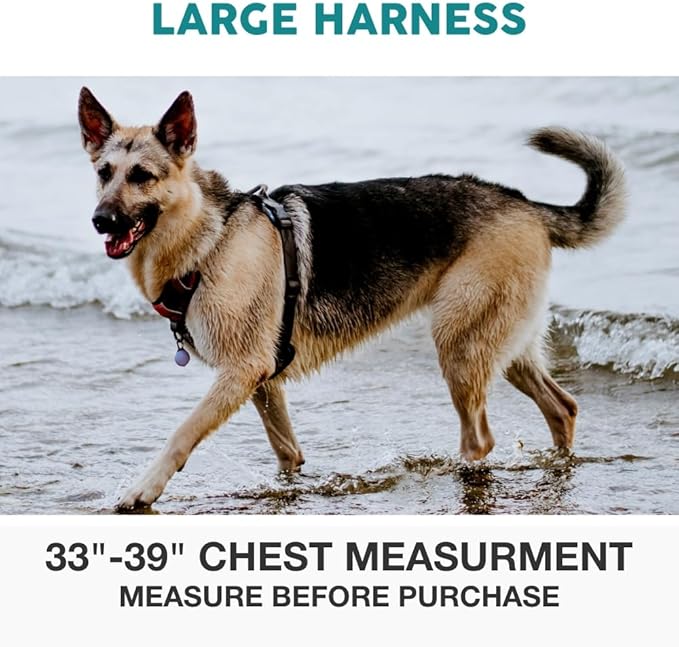 Embark Adventure Dog Harness for Large Dogs – No Pull, Reflective Trim, Military Grade Nylon, Front Clip, Gel-Lined Handle, Soft Padded