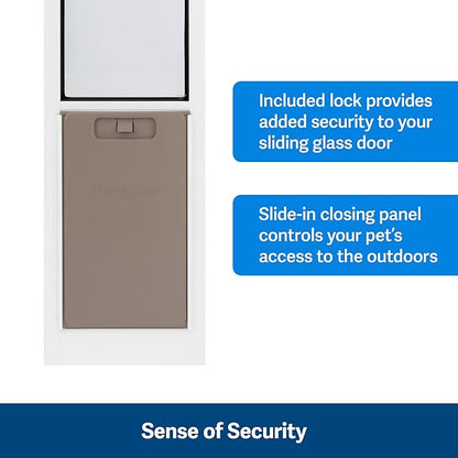 PetSafe Sliding Glass Pet Door - No-Cut DIY Install Doggy Door for Renters - Aluminum Frame - Adjustable Height 91 7/16" to 96" - Ideal for Large Dogs Up to 130 lb - White