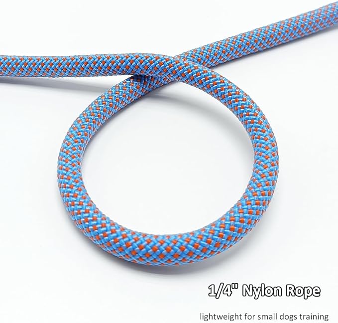 BTINESFUL 7ft Slip Lead Dog Leash, 1/4" Nylon Rope Dog Training Leash for Small Medium Dogs Outdoor No-Pull Walking, Behavior Training, 14+ Colors