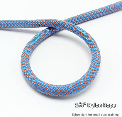 BTINESFUL 7ft Slip Lead Dog Leash, 1/4" Nylon Rope Dog Training Leash for Small Medium Dogs Outdoor No-Pull Walking, Behavior Training, 14+ Colors