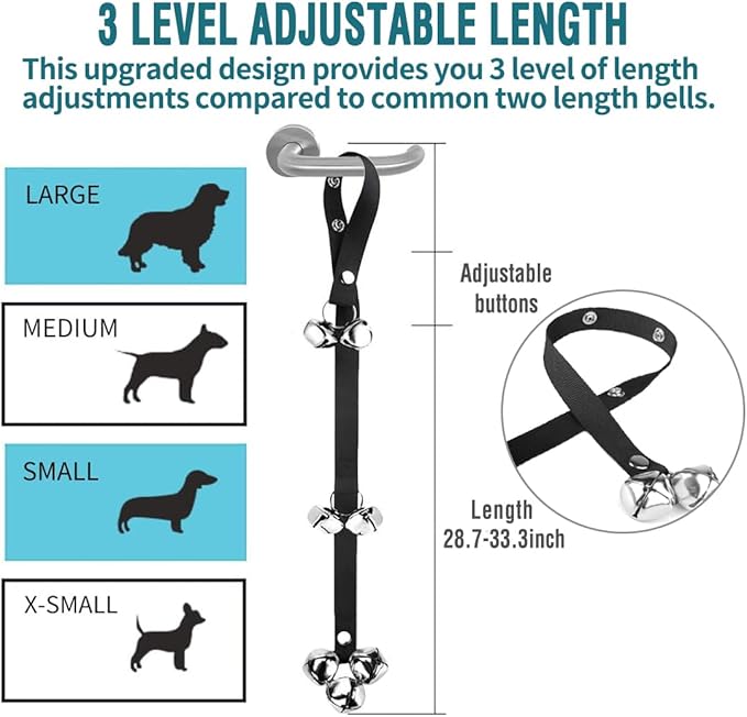 BLUETREE 2 Pack Dog Doorbells Premium Quality Training Potty Great Dog Bells Adjustable Door Bell Dog Bells for Potty Training Your Puppy The Easy Way - 7 Extra Large Loud 1.4 DoorBells