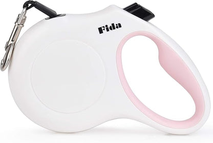 Fida Retractable Dog Leash X-Small Breed, 10 ft Durable Pet Walking Leash for Extra Small Dogs/Cats/Small Animals up to 18 lbs, 360° Tangle Free, White