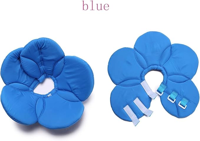 Dogs Cats Medical Grooming Pet E-Collar Recovery Remedy Protective Dog Lick Caught Soft Sponge Adjustable Postoperative Kit for Small and Medium Dog (Blue, L (neck's Girth 12.6" to 13.3"))