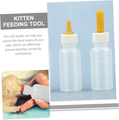 3pcs PET Nursing Bottles for Newborn Puppies and Kittens Silicone Feeding Bottles Luer Lock Cat and Dog Milk Kit for PET Supplies