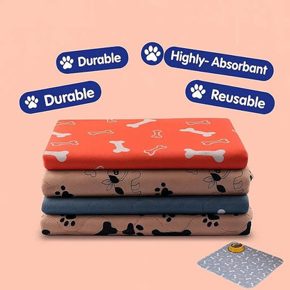 Pet Pee Pad,Pee Pads for Dogs with Pheromones,Washable Reusable Puppy Training Pads with 4-Layer Leak Protection,Easy to Clean,Odor Control, and Non-Slip Base (Grey)