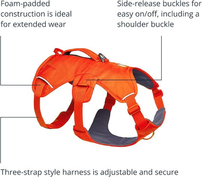 Ruffwear, Web Master, Multi-Use Support Dog Harness, Hiking and Trail Running, Service and Working, Everyday Wear, Blaze Orange, XX-Small