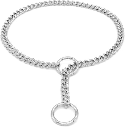 Herm Sprenger - Chrome Plated Steel Dog Training Collar - Narrow Round Links Slip Dog Chain - for Small Medium Large Dogs - Professional Training Collar - Made in Germany (16 inches (40 cm))
