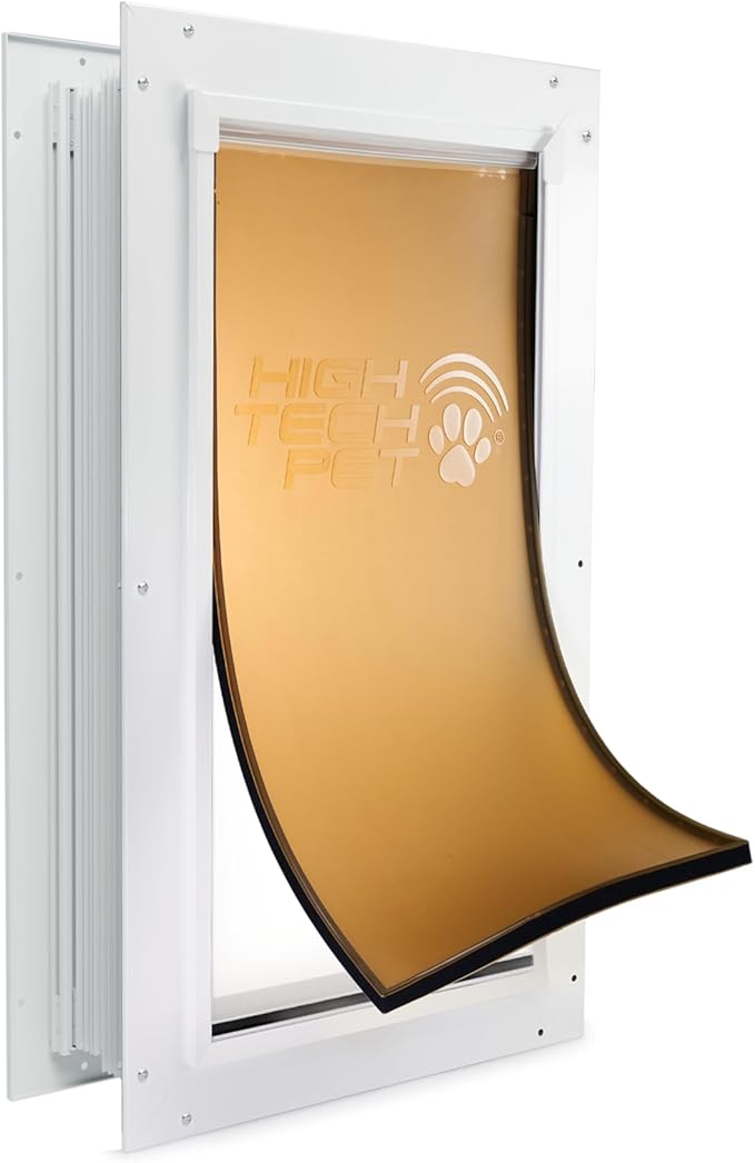 DuraFlex Heavy-Duty Aluminum Frame Pet Door for Large-Sized Dogs (10.5” X 21.25” Pet Opening) by High Tech Pet - Easy Installation Dog Door, Wall Mount, Air Tight, Security Panel - AF-3-LW