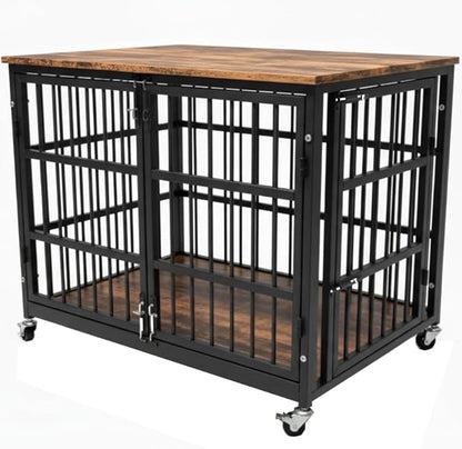 Boldbone 38 inch Dog Crate Furniture, Heavy Duty Dog Kennel Indoor for Large Dogs, Escape-Proof and Chew-Proof Wooden Dog Cage for high Anxiety Dog, Decorate House as TV Stand, End Table